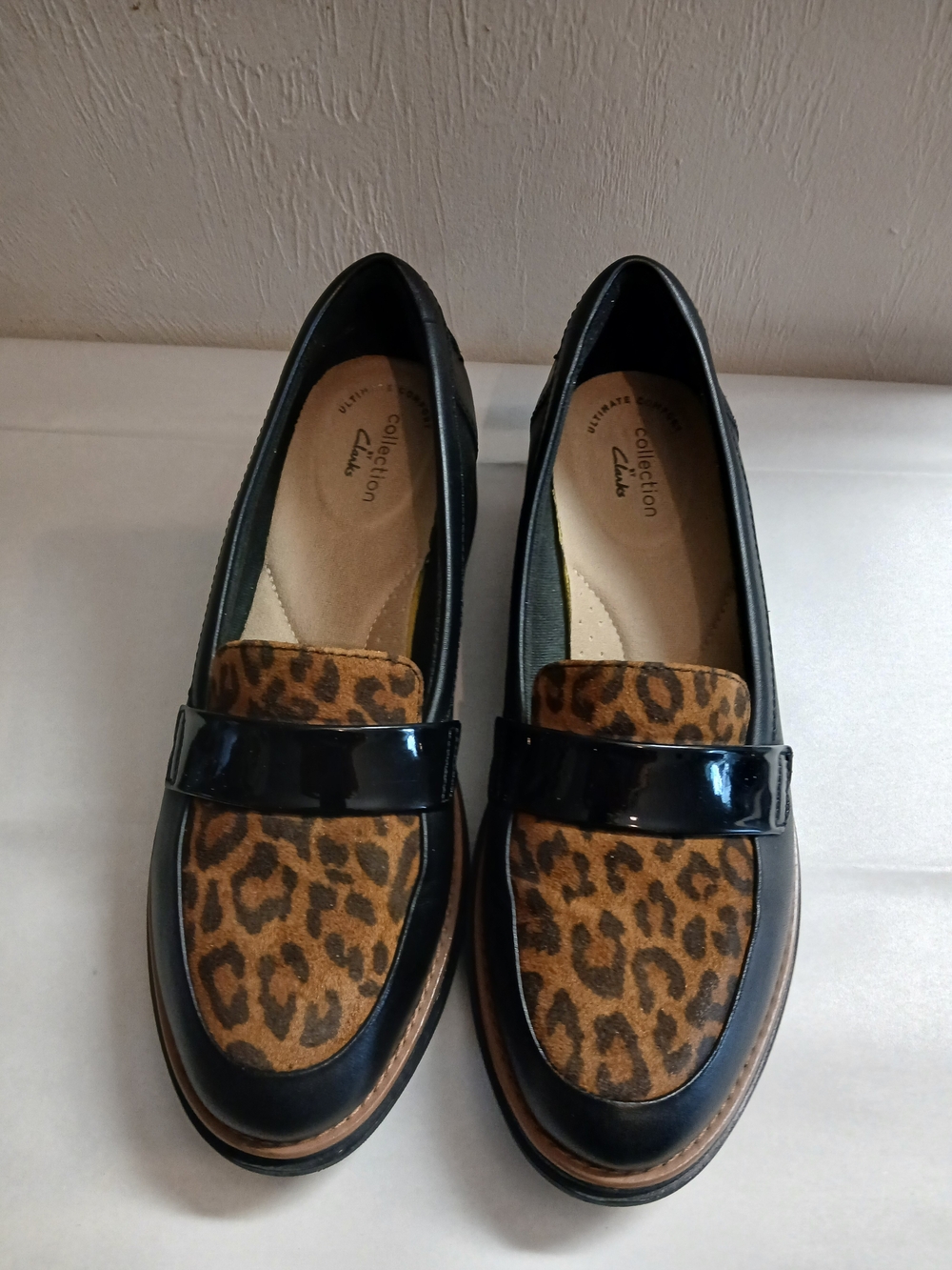Clark's Women’s Leopard Print Penny Loafers - Black and Brown